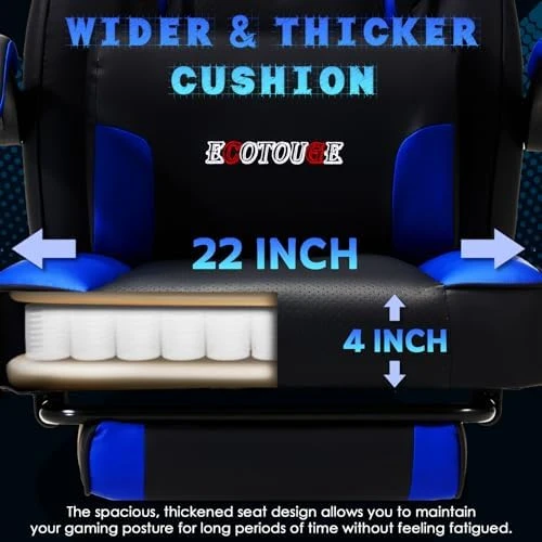 Gaming Chair with Footrest — Massage Chairs, ECOTOUGE