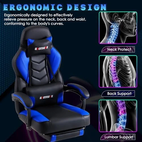 Gaming Chair with Footrest — Massage Chairs, ECOTOUGE