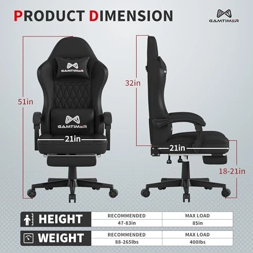 Gaming Chair with Footrest — Smart Chairs, Gamtimer