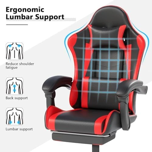 Gaming Chair with Headrest and Lumbar Support — Smart Chairs, Visit the OS MOTOR Store