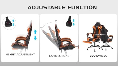 Gaming Chair with Massage and Footrest — Smart Chairs, Generic