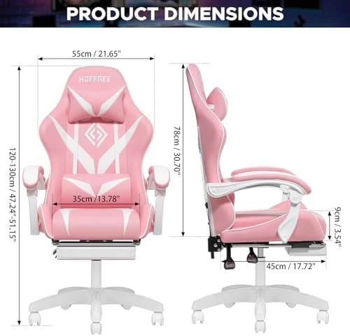 Gaming Chair with Massage Ergonomic Computer Chair with Footrest and Lumbar Support Reclining PC Game Chair — Massage Chairs, VANSPACE