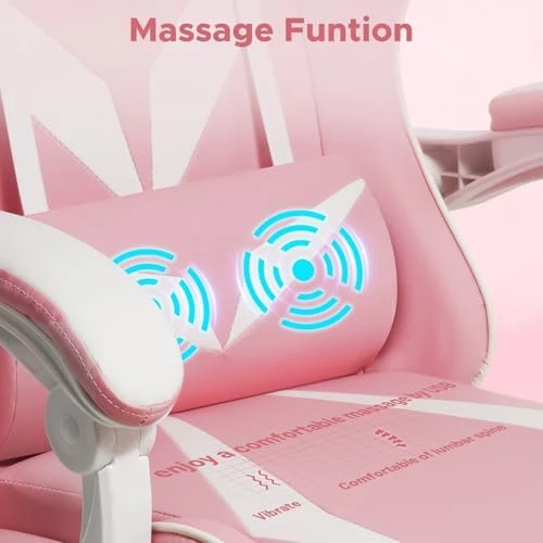 Gaming Chair with Massage Ergonomic Computer Chair with Footrest and Lumbar Support Reclining PC Game Chair — Massage Chairs, VANSPACE