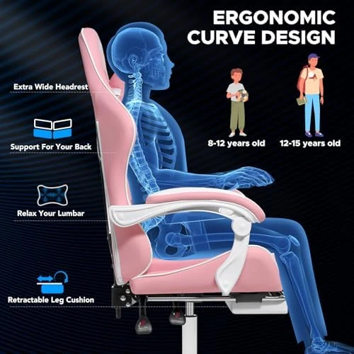 Gaming Chair with Massage Ergonomic Computer Chair with Footrest and Lumbar Support Reclining PC Game Chair — Massage Chairs, VANSPACE