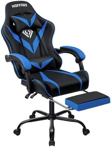 Gaming Chair with Massage Ergonomic Computer Chair with Footrest and Lumbar Support Reclining PC Game Chair — Massage Chairs, VANSPACE