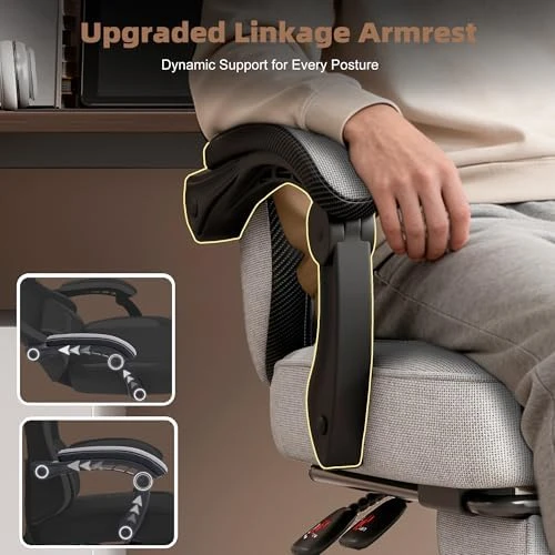 Gaming Chair with Mesh Fabric, Adjustable Lumbar Support, Footrest and Headrest — Smart Chairs, Vonesse