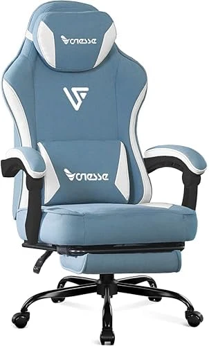 Gaming Chair with Mesh Fabric, Adjustable Lumbar Support, Footrest and Headrest — Smart Chairs, Vonesse