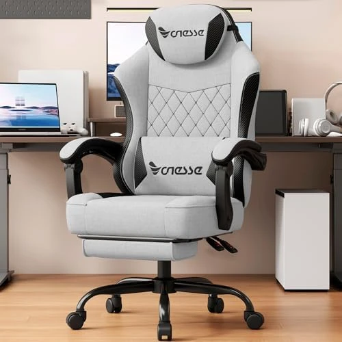 Gaming Chair with Mesh Fabric, Adjustable Lumbar Support, Footrest and Headrest — Smart Chairs, Vonesse