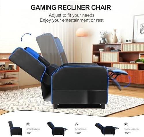 Gaming Recliner Chair for Living Room Racing Style Single PU Leather Gaming Sofa for Adults Modern Game Recliners... — Massage Chairs, GTPLAYER