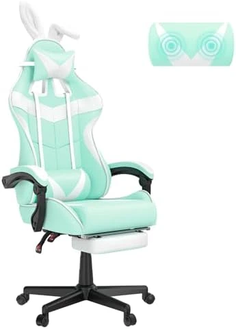 Green Gaming Chair with Footrest — Smart Chairs, Soontrans