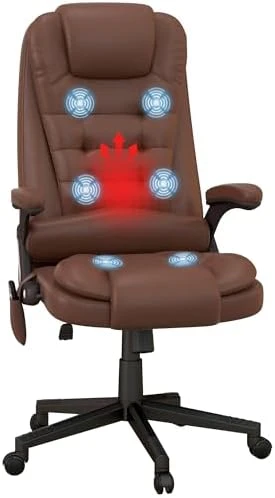 High Back Vibration Massage Office Chair with 6 Vibration Points — Massage Chairs, HOMCOM