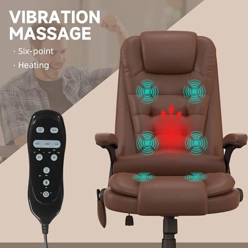 High Back Vibration Massage Office Chair with 6 Vibration Points — Massage Chairs, HOMCOM