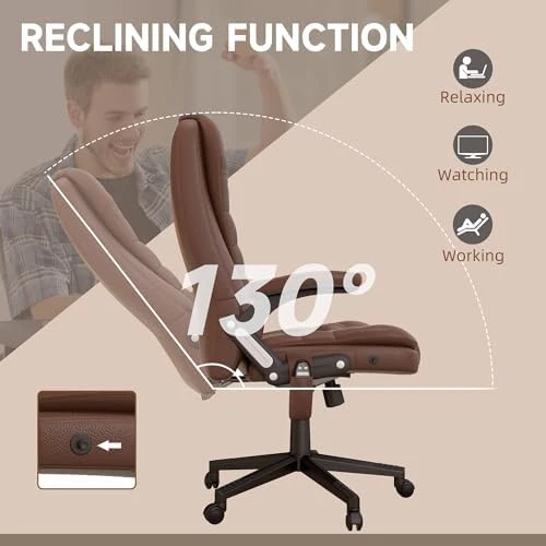 High Back Vibration Massage Office Chair with 6 Vibration Points — Massage Chairs, HOMCOM