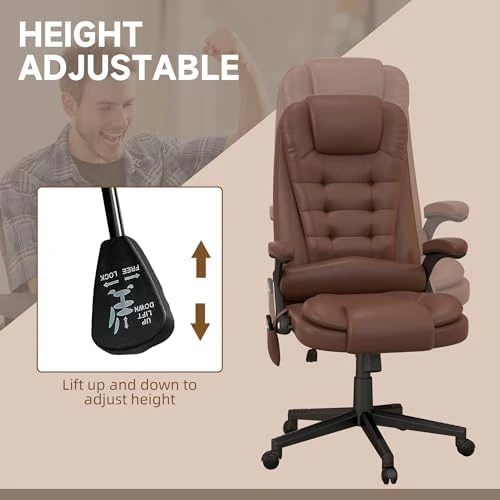 High Back Vibration Massage Office Chair with 6 Vibration Points — Massage Chairs, HOMCOM