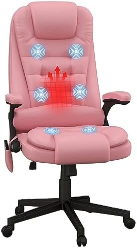 High Back Vibration Massage Office Chair with 6 Vibration Points — Massage Chairs, HOMCOM