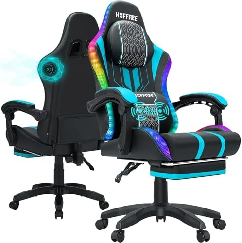 LED Gaming Chair with Speakers and Massage — Smart Chairs, HOFFREE