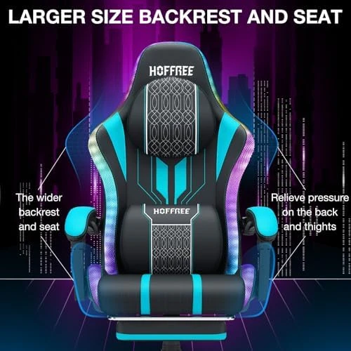LED Gaming Chair with Speakers and Massage — Smart Chairs, HOFFREE
