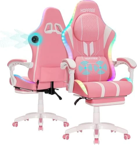 LED Gaming Chair with Speakers and Massage — Smart Chairs, HOFFREE