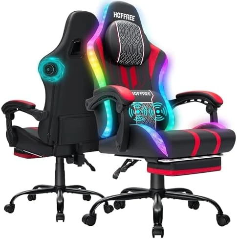 LED Gaming Chair with Speakers and Massage — Smart Chairs, HOFFREE