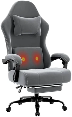 Massage Gaming Chair with Lumbar Support and Footrest — Smart Chairs, Bstyjqxh