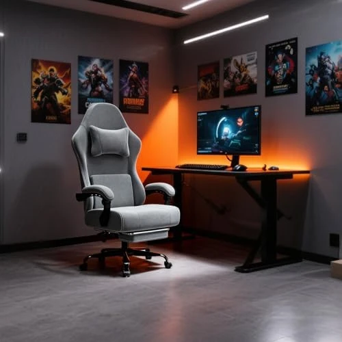 Massage Gaming Chair with Lumbar Support and Footrest — Smart Chairs, Bstyjqxh