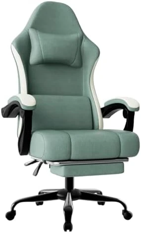 Massage Gaming Chair with Lumbar Support and Footrest — Smart Chairs, Bstyjqxh