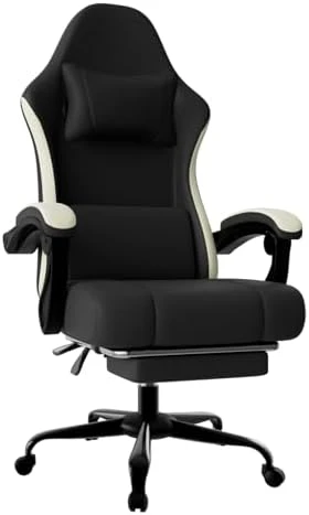 Massage Gaming Chair with Lumbar Support and Footrest — Smart Chairs, Bstyjqxh
