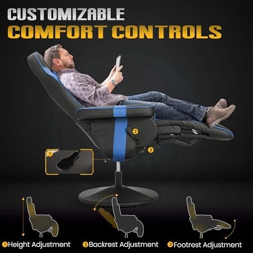 Massage Gaming Recliner Chair with Cup Holder & Side Pockets — Massage Chairs, CALIVIA