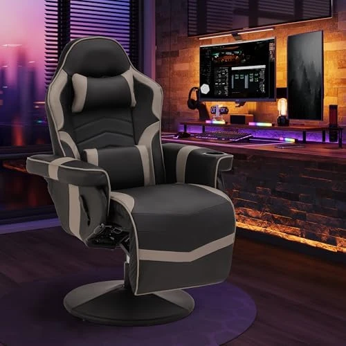 Massage Gaming Recliner Chair with Cup Holder & Side Pockets — Massage Chairs, CALIVIA