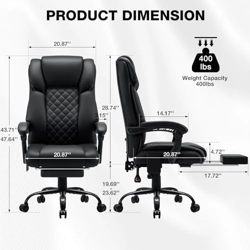 Massage Office Chair with Heat, 7 Points Vibration, Ergonomic Executive Chair with Footrest — Massage Chairs, HOFFREE
