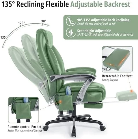 Massage Office Chair with Heat & Footrest — Massage Chairs, Xiuyu