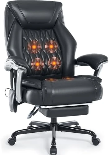 Reclining Office Chair with Massage & Heat & Footrest — Massage Chairs, Xiuyu