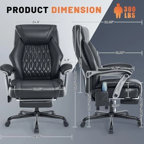 Reclining Office Chair with Massage & Heat & Footrest — Massage Chairs, Xiuyu