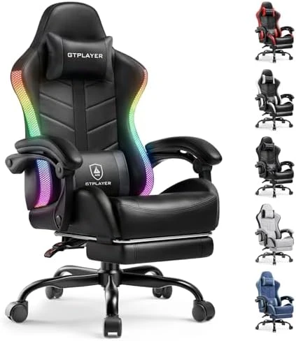 RGB Gaming Chair with Footrest — Smart Chairs, GTPLAYER