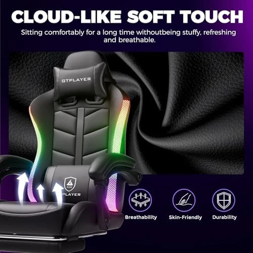 RGB Gaming Chair with Footrest — Smart Chairs, GTPLAYER