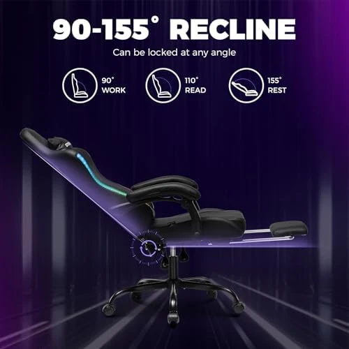 RGB Gaming Chair with Footrest — Smart Chairs, GTPLAYER