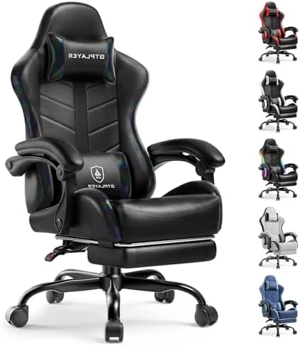 RGB Gaming Chair with Footrest — Smart Chairs, GTPLAYER
