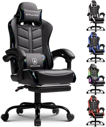 RGB Gaming Chair with Footrest — Smart Chairs, GTPLAYER
