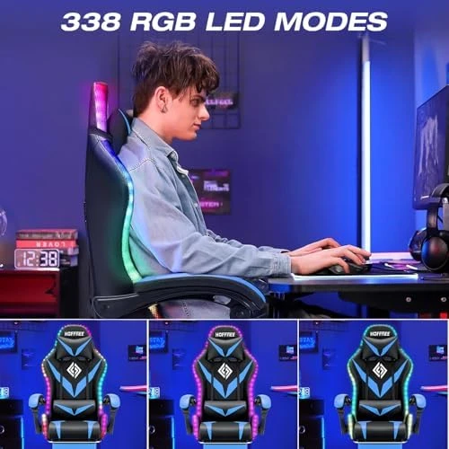 RGB Gaming Chair with Massage and LED Lights — Smart Chairs, VANSPACE