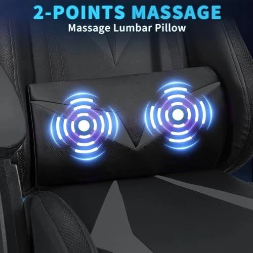 RGB Gaming Chair with Massage and LED Lights Ergonomic Video Game Chairs with Footrest High Back Reclining Computer... — Massage Chairs, VANSPACE