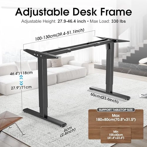 Adjustable Height Desk Frame with Memory Controller — Standing Desk, PiomuDek