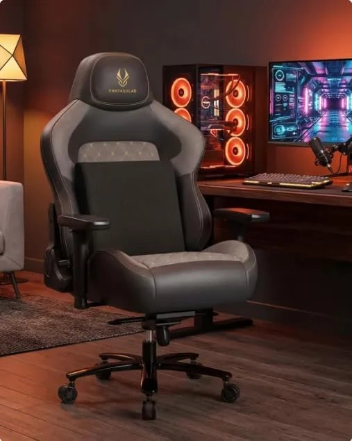 Big and Tall Gaming Chair with Memory Foam Lumbar Support — Smart Chairs, Fantasylab