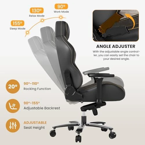 Big and Tall Gaming Chair with Memory Foam Lumbar Support — Smart Chairs, Fantasylab