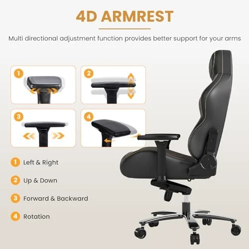 Big and Tall Gaming Chair with Memory Foam Lumbar Support — Smart Chairs, Fantasylab