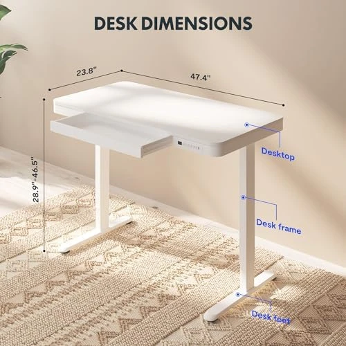 Comhar Electric Standing Desk with Drawers and USB Charging — Standing Desk, FLEXISPOT