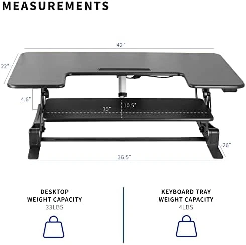 Electric Height Adjustable Stand Up Desk Converter — Standing Desk, VIVO