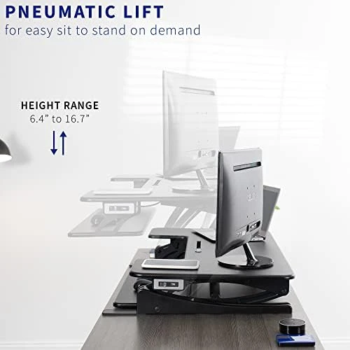 Electric Height Adjustable Stand Up Desk Converter — Standing Desk, VIVO