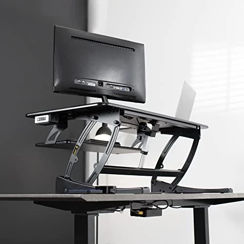Electric Height Adjustable Stand Up Desk Converter — Standing Desk, VIVO
