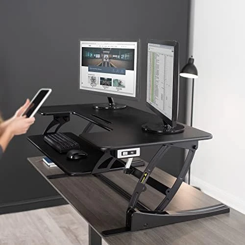 Electric Height Adjustable Stand Up Desk Converter — Standing Desk, VIVO