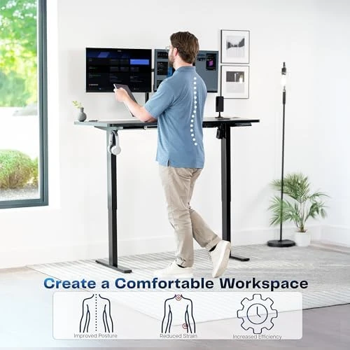Electric Stand Up Desk Frame Workstation, Frame Only — Standing Desk, VIVO